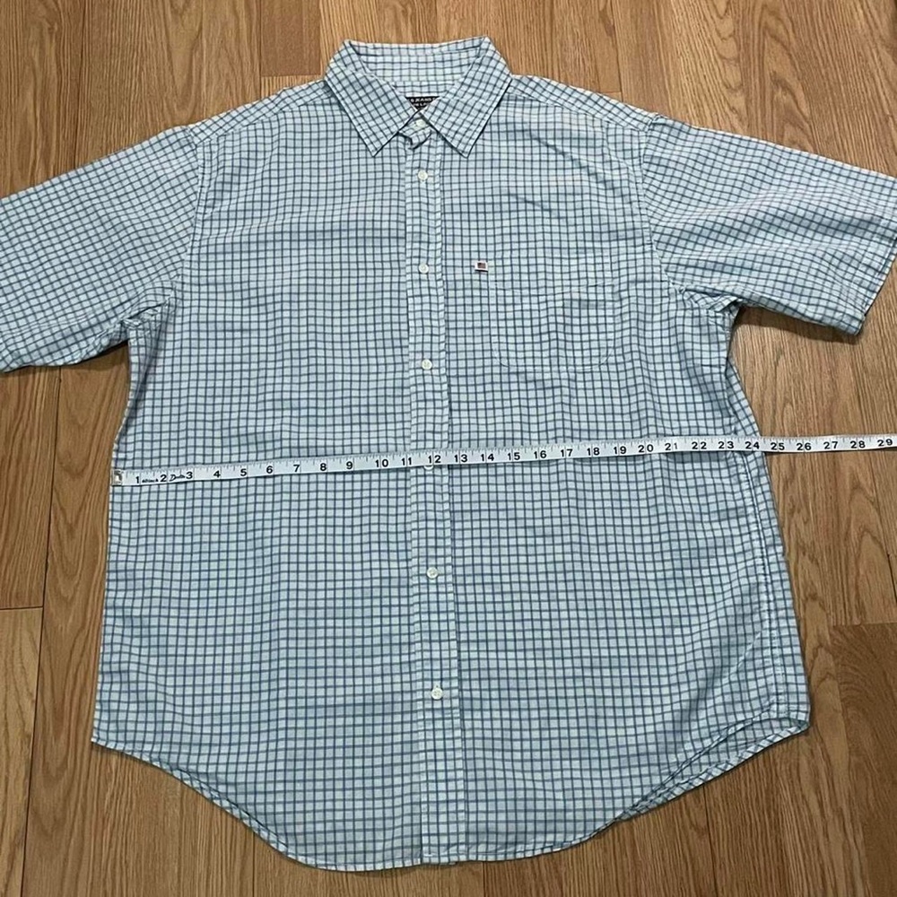 Ralph Lauren Polo Jeans Large Men’s Short Sleeve Button Down Shirt Blue Plaid - Picture 5 of 6
